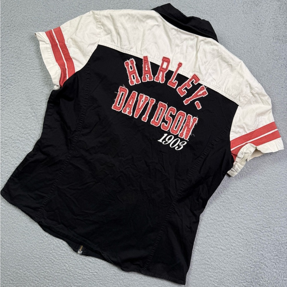 Harley Davidson‎ Women's Zip-Up Blouse motorcycle biker Shirt
